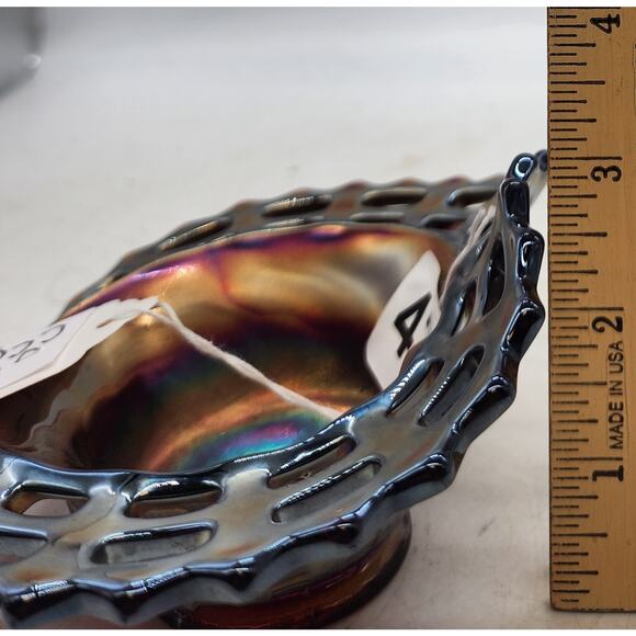 Vintage Fenton Red Open Edge Two Row JIP Hat Jack In Pulpit - Picture 6 of 7